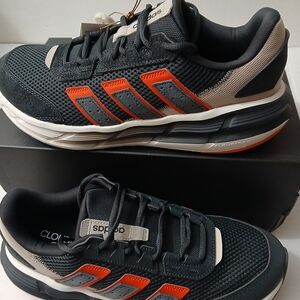 adidas Men's Black and Orange Sneakers Size 9½ New $60